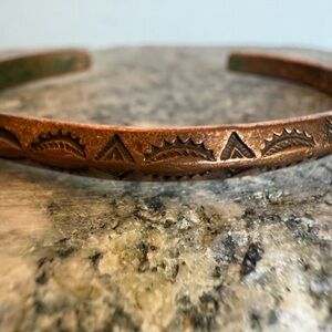 Vintage Copper Bracelet with Intricate Design